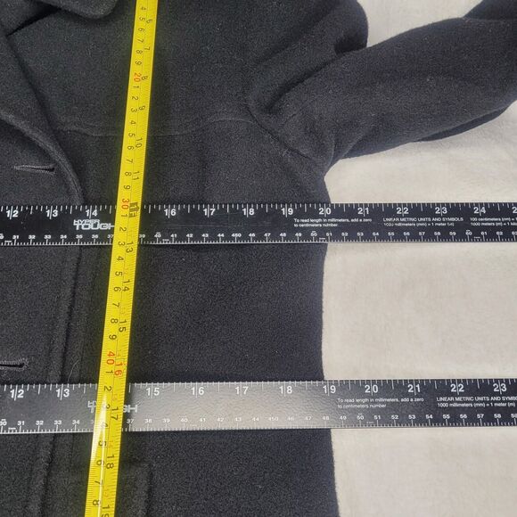 Vintage Jonathan Michael Black Wool Mid Length Coat Size 14 Made In The USA - Picture 5 of 6